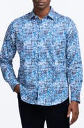 Robert Graham Hester Tile Print Stretch Cotton Button-Up Shirt