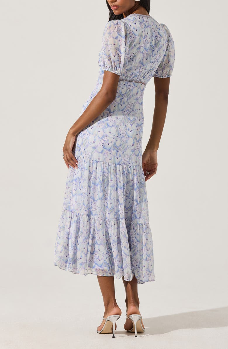 Lace Trim Tiered Dress