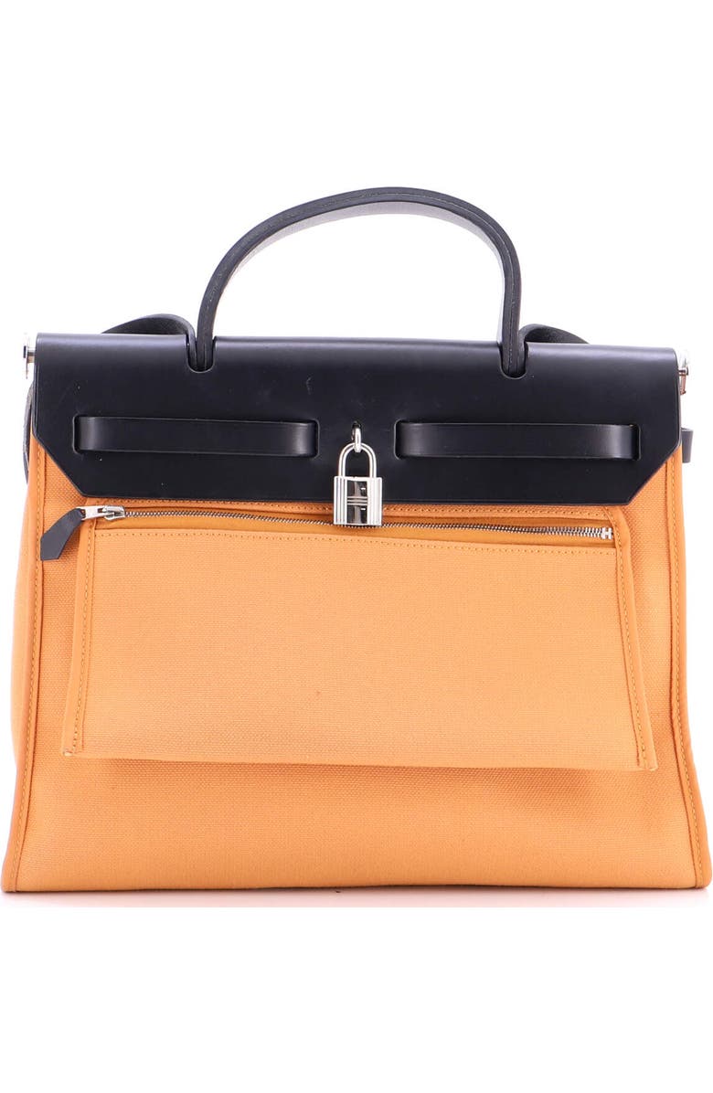 Pre-Owned Hermes Herbag Zip Leather and Toile 31, Alternate, color, Toffee