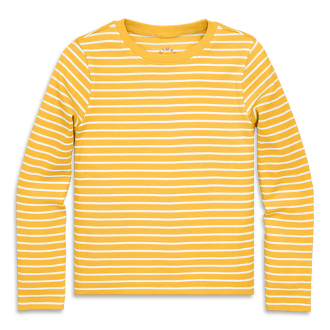 Kids Long Sleeve Rib Tee In Stripe