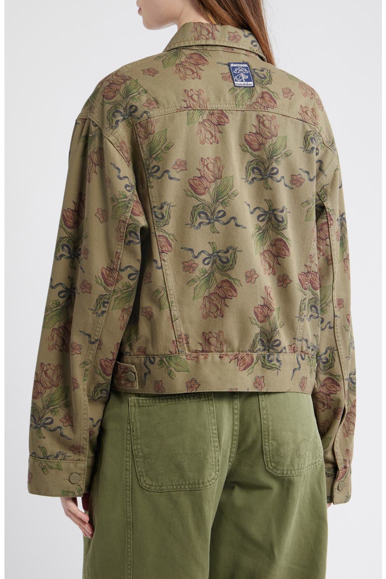 Stacia Overdye Tulip Organic Cotton Denim Jacket, Alternate, color, KHAKI
