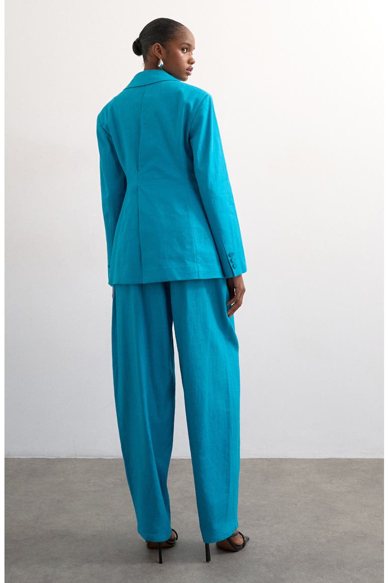 Occasion Barrel Pants, Alternate, color, TURQUOISE