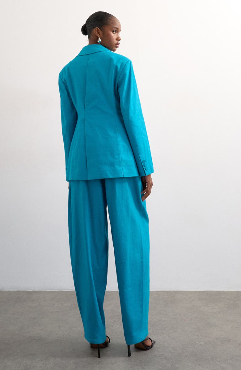 Topshop Occasion Barrel Pants, Alternate, color, Turquoise