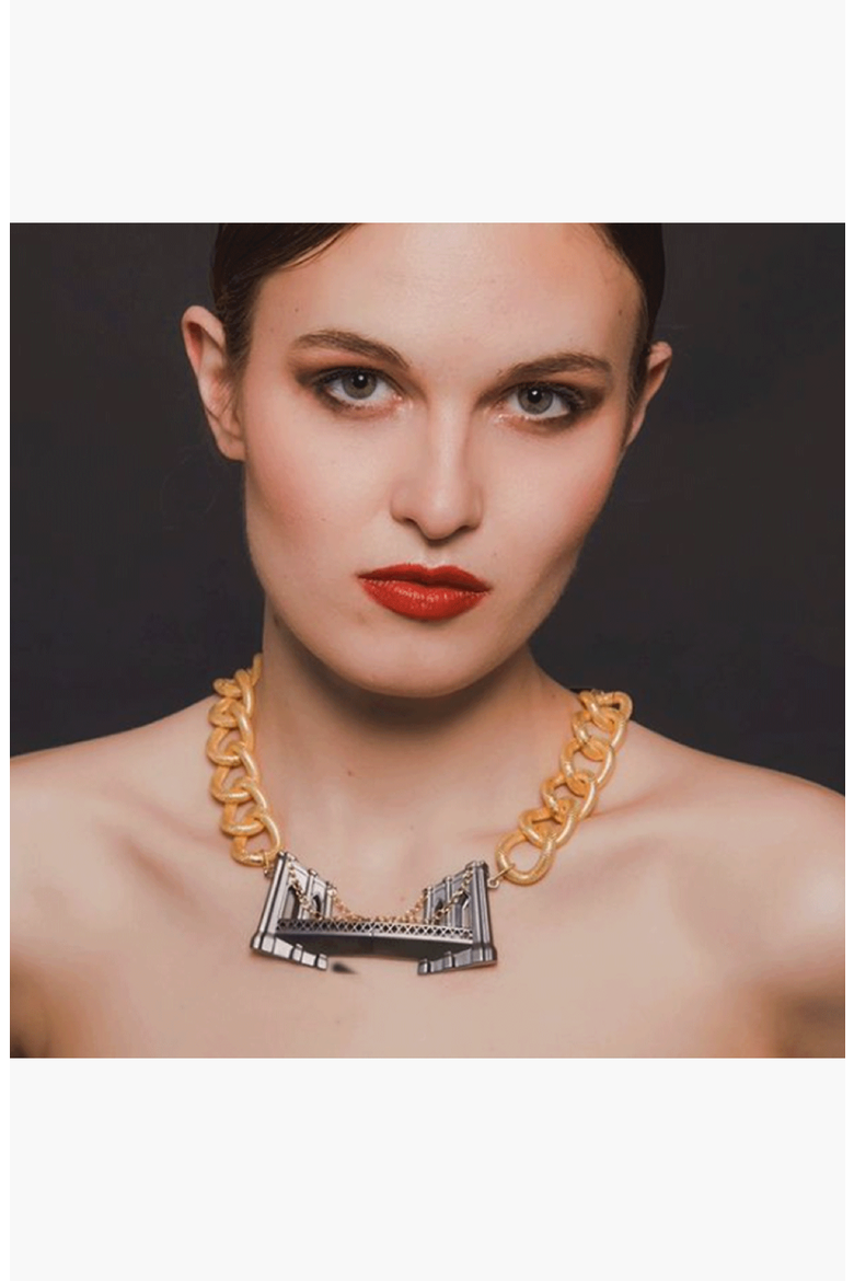 The Gotham Nights Necklace, Alternate, color, Gold