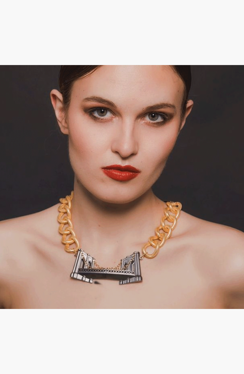 Samantha Siu - New York The Gotham Nights Necklace, Alternate, color, Gold