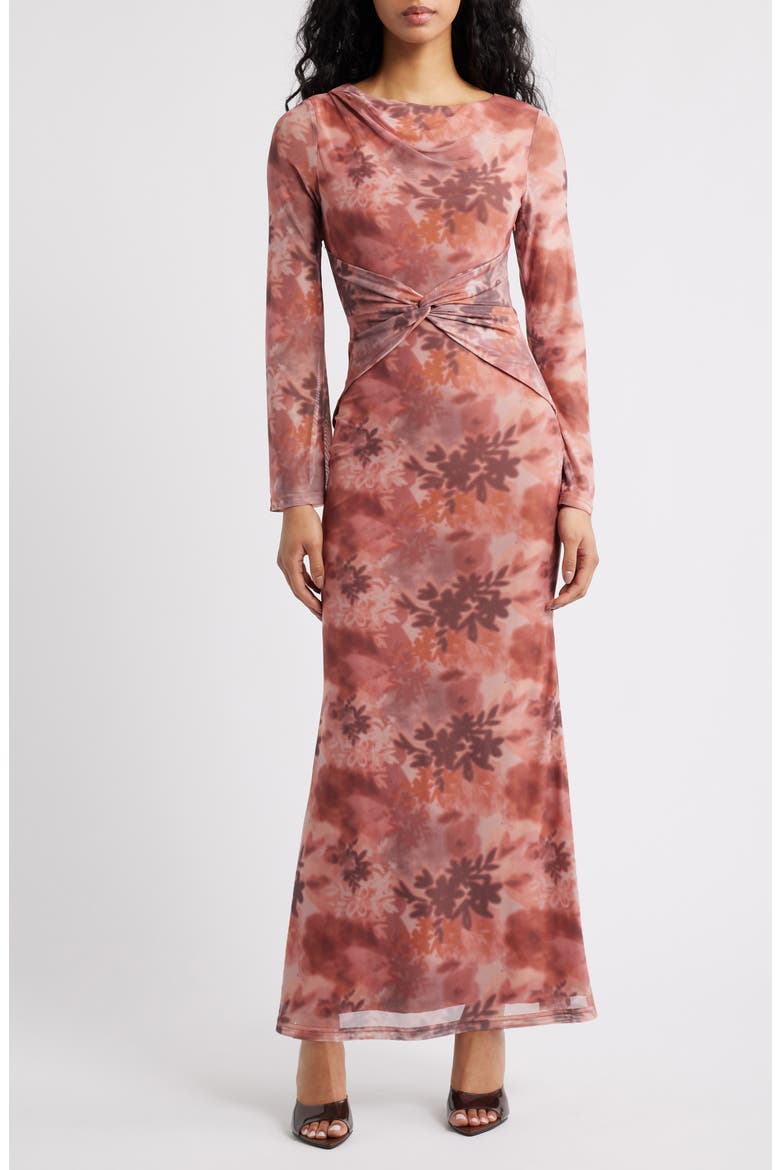Nash Long Sleeve Body-Con Dress, Main, color, BLURRED BOTANICS