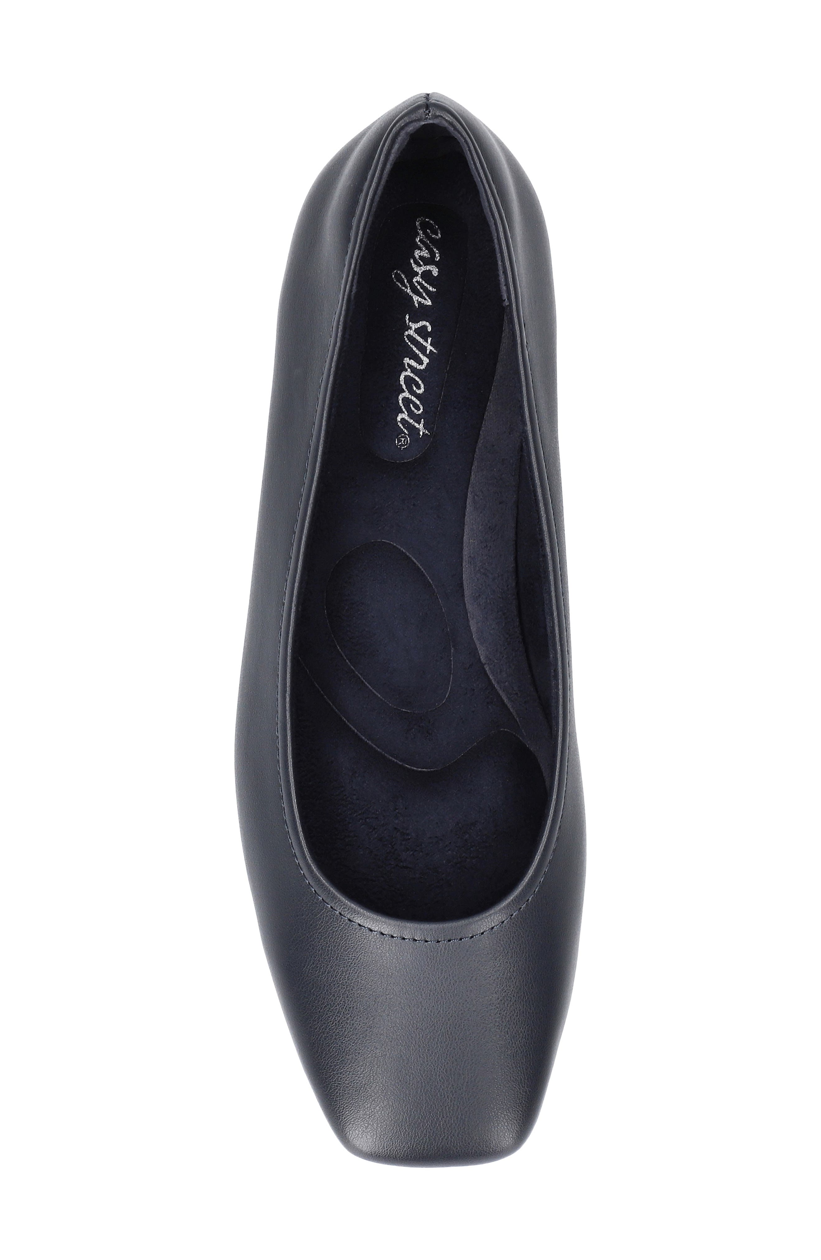 Crescent Faux Leather Skimmer Flat, Alternate, color, NAVY