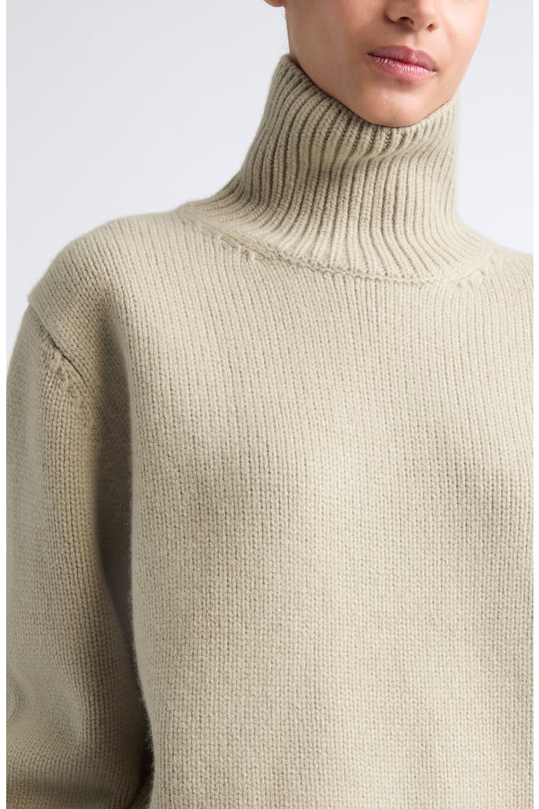 Oversized Lambswool Turtleneck Sweater, Alternate, color, SAGE