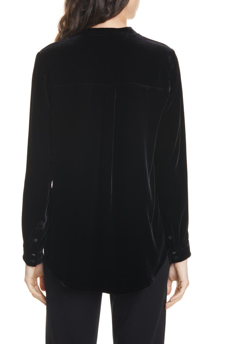 Long Velvet Shirt, Alternate, color, BLACK