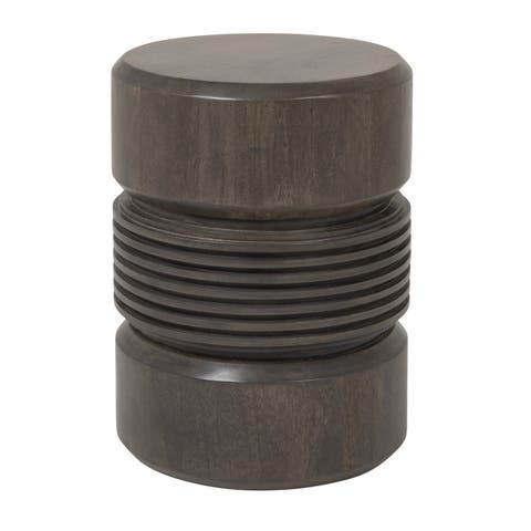 Round Ribbed Pedestal Side Table