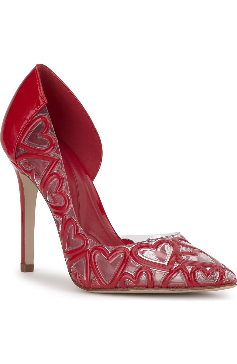 Jessica Simpson Palvin Half d'Orsay Pointed Toe Pump, Main, color, Red Muse/ Clear