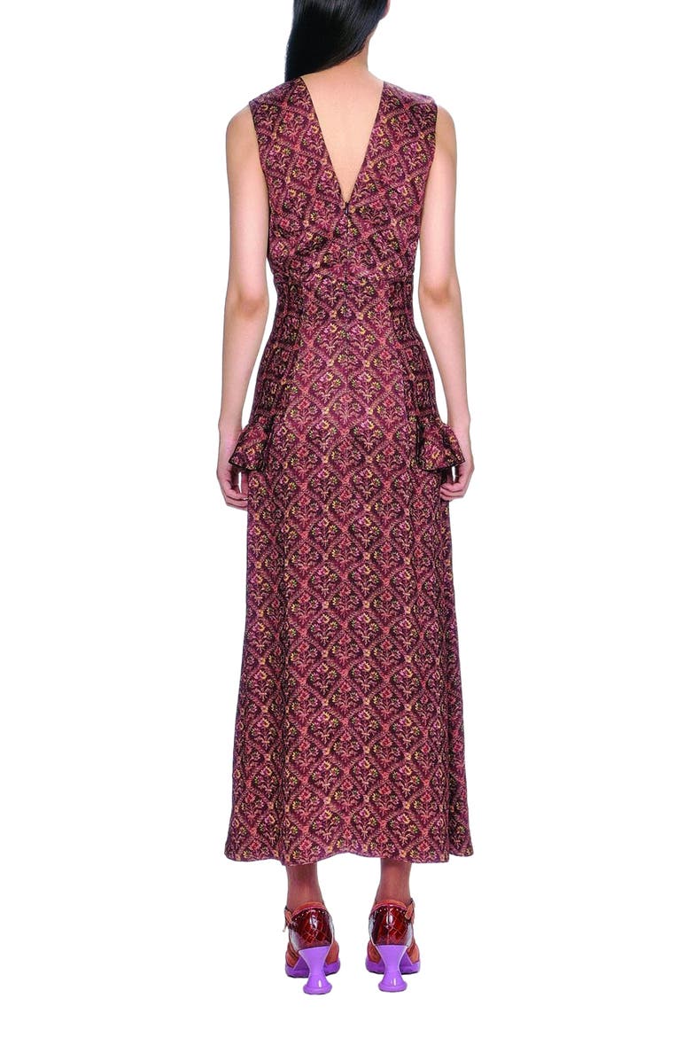 Wallpaper Medley Maxi Dress, Alternate, color, Garnet