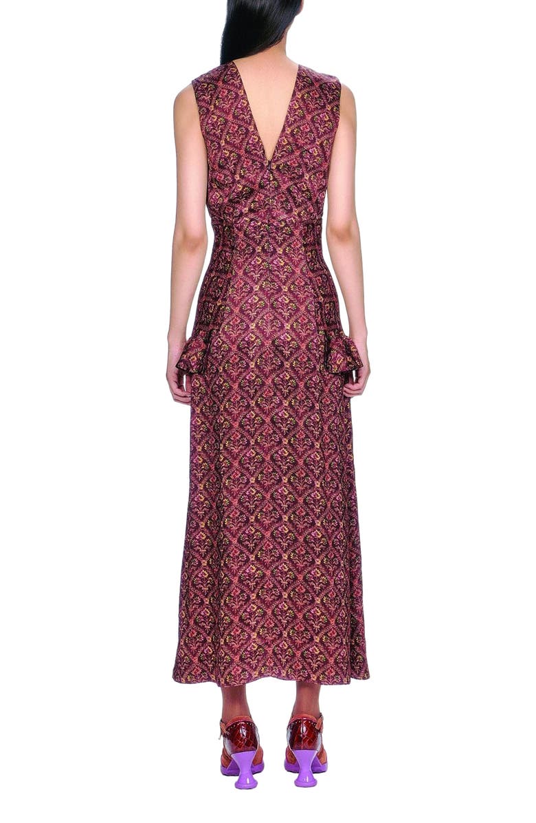 Anna Sui Wallpaper Medley Maxi Dress, Alternate, color, Garnet