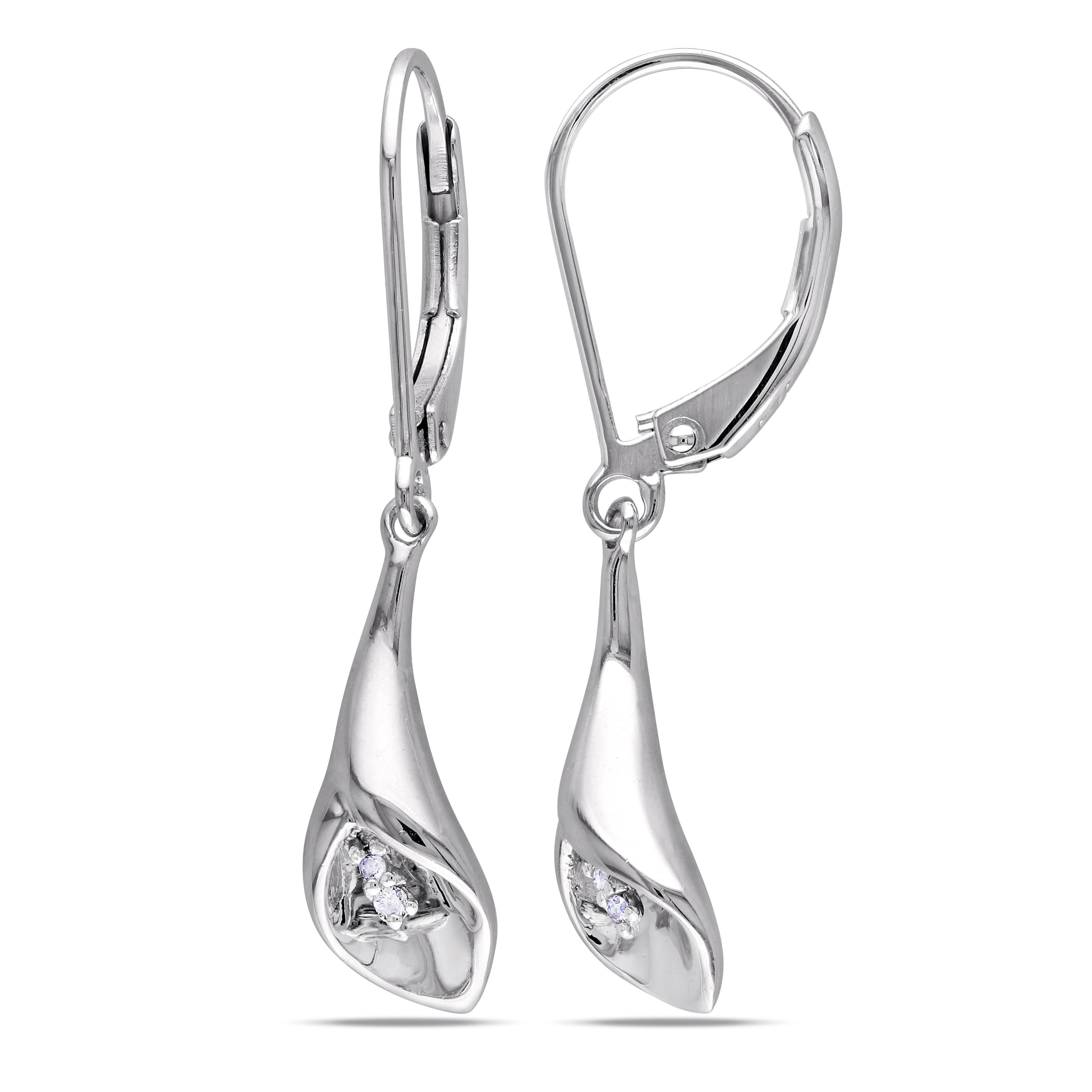 Julianna B. Diamond Calla Lily Earrings Sterling Silver (Women) | Nordstrom
