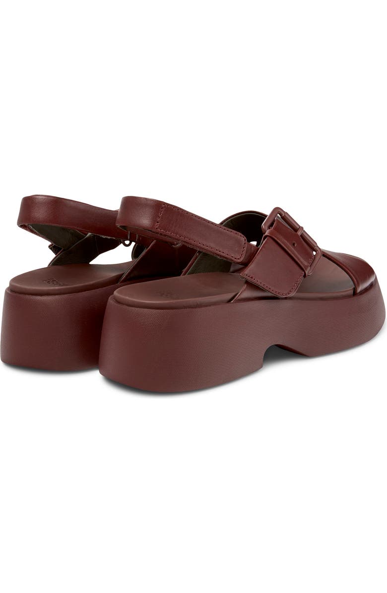 Camper Tasha Crisscross Platform Sandal, Alternate, color, Burgundy