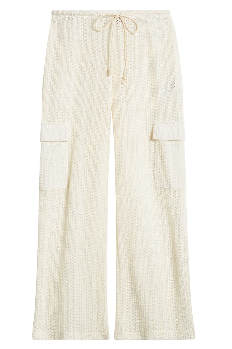 Ines Sheer Lace Cover-Up Cargo Pants, Alternate, color, CREAM