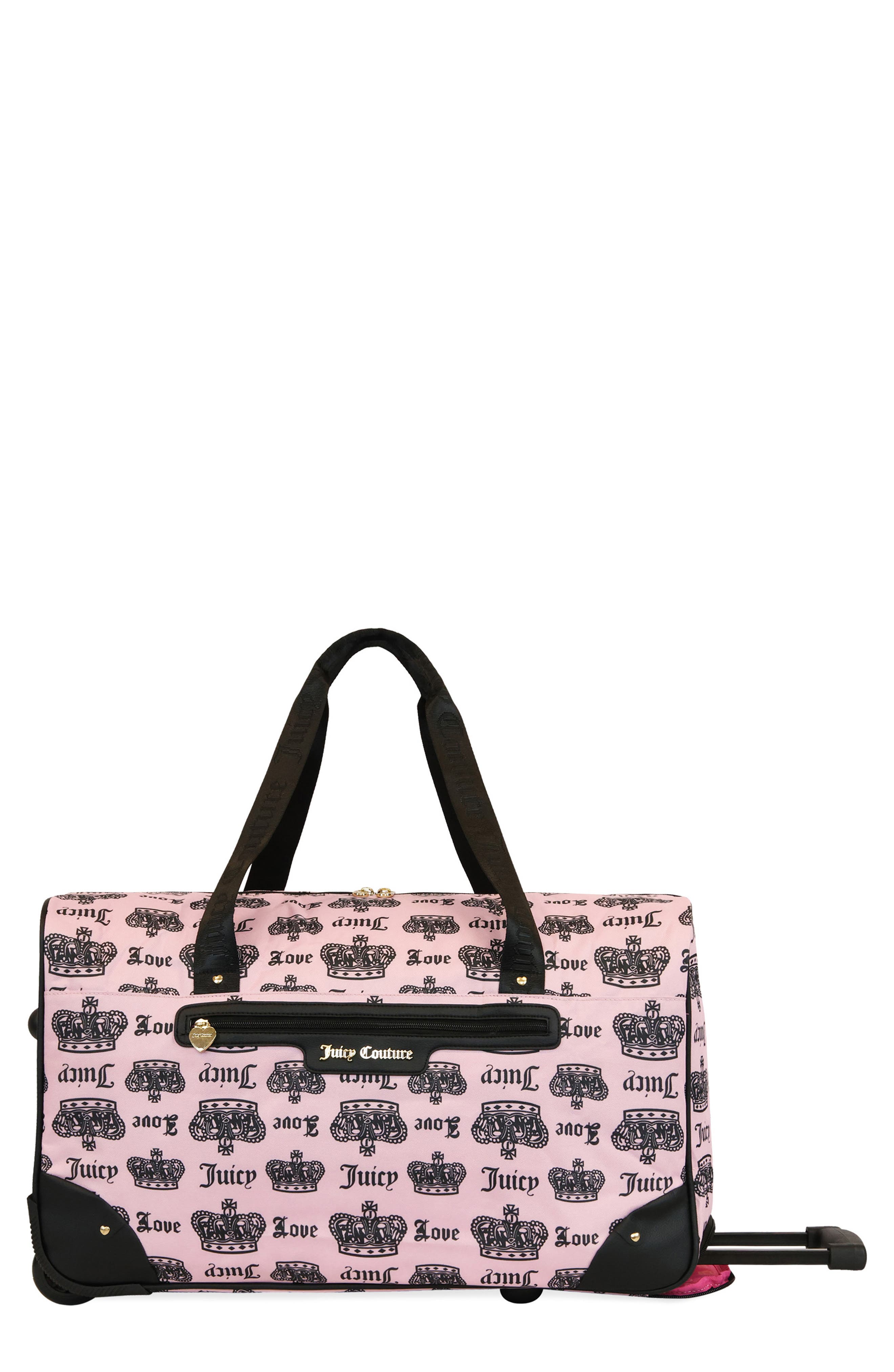 Jada Rolling Duffle Bag, Main, color, PINK DIAMOND/ CROWN