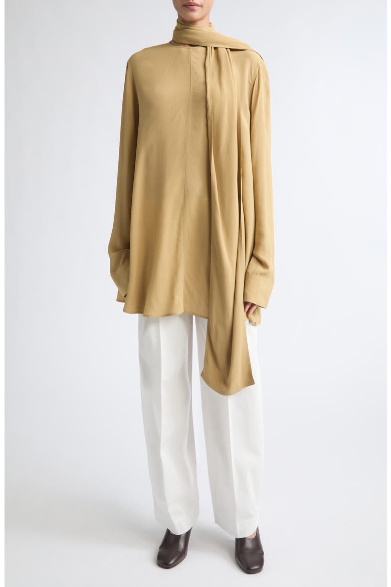 Drape Scarf Georgette Top, Main, color, DESERT