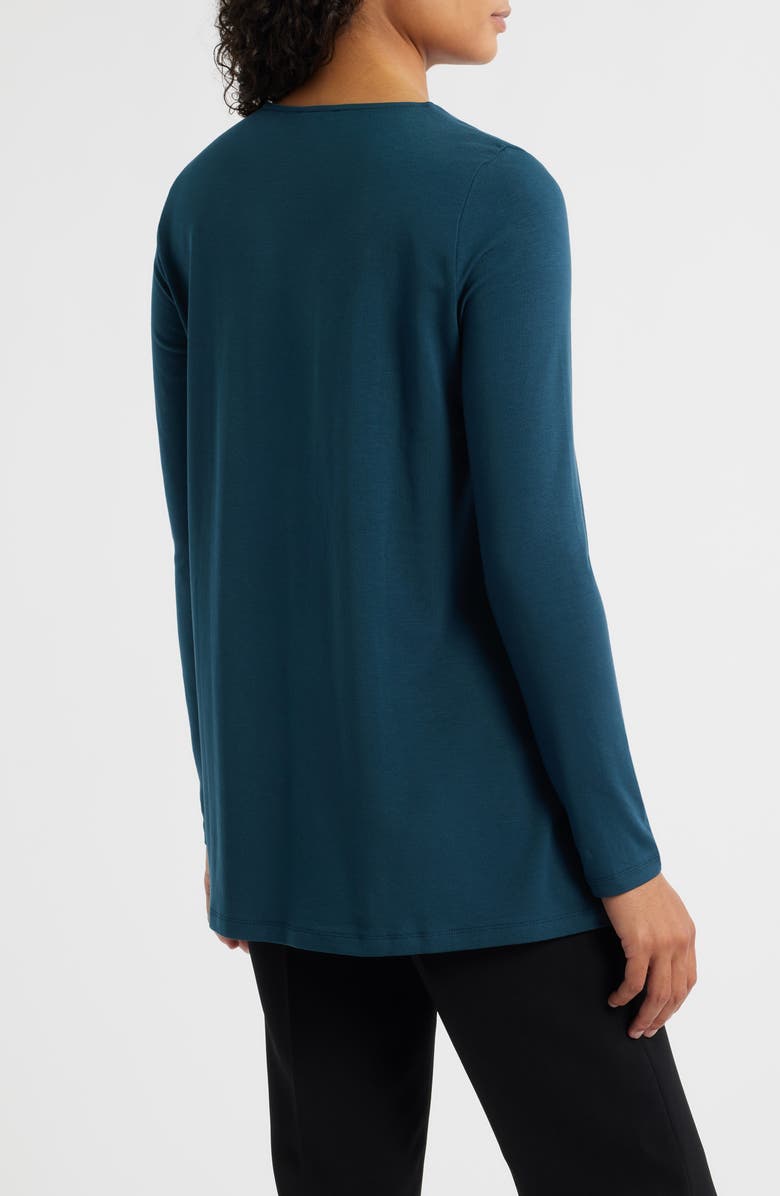 Eileen Fisher Long Sleeve V-Neck Tunic Top, Alternate, color, Woodland