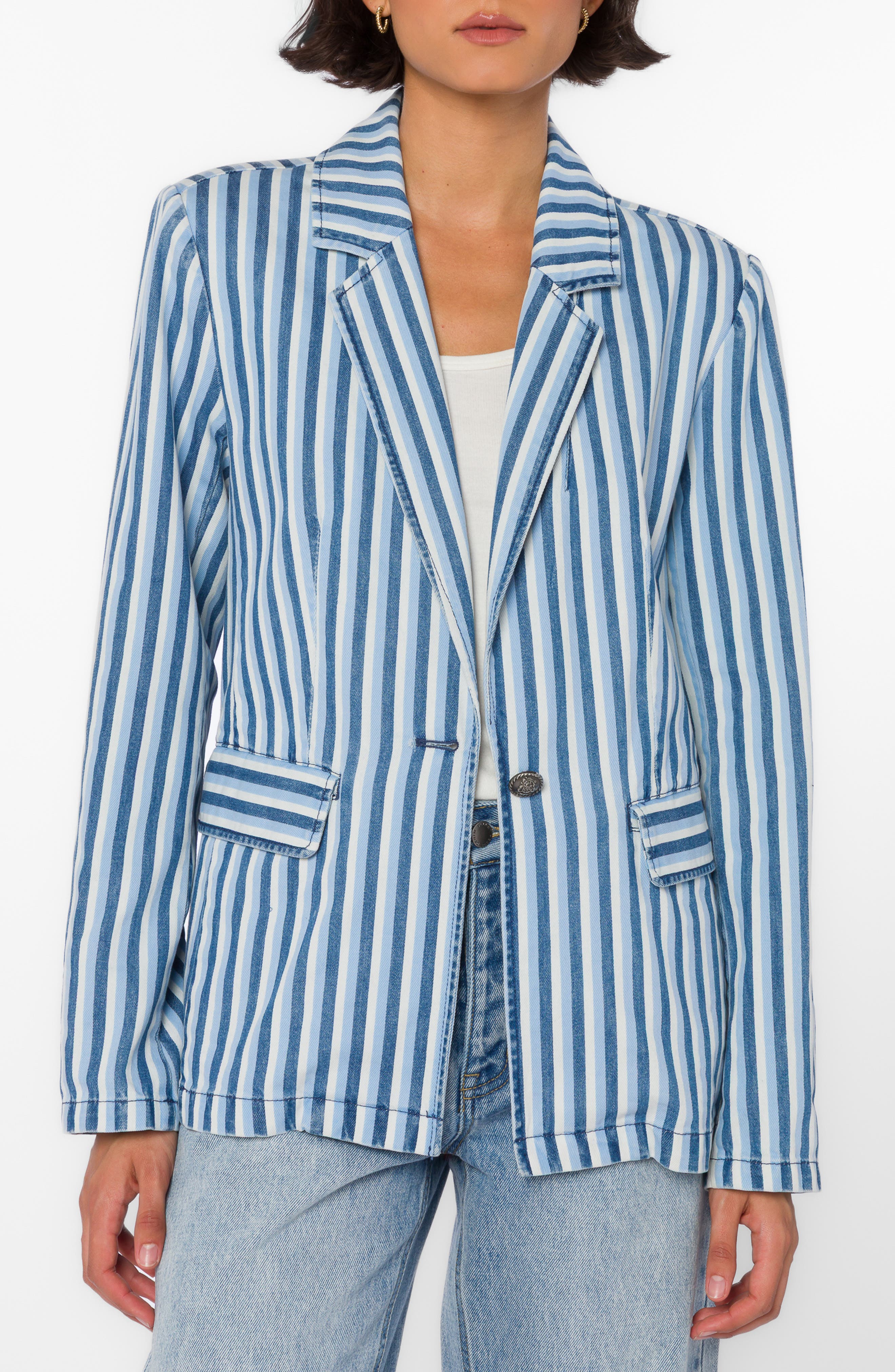 VELVET HEART Beni Stripe Denim Blazer