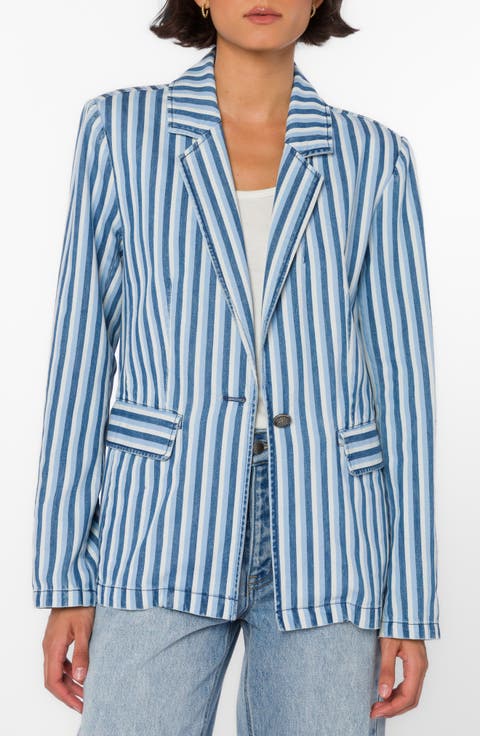 Beni Stripe Denim Blazer