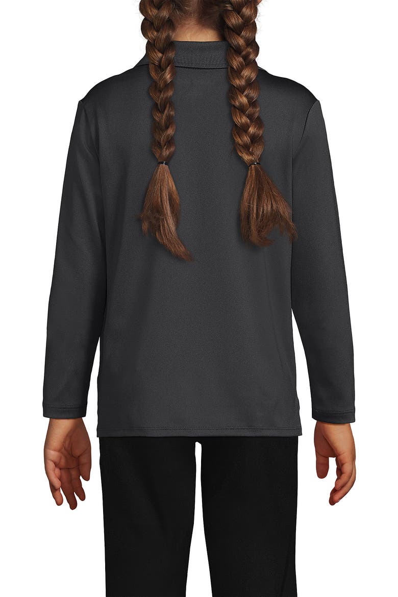 School Uniform Girls Long Sleeve Feminine Fit Rapid Dry Polo Shirt, Alternate, color, Soapstone