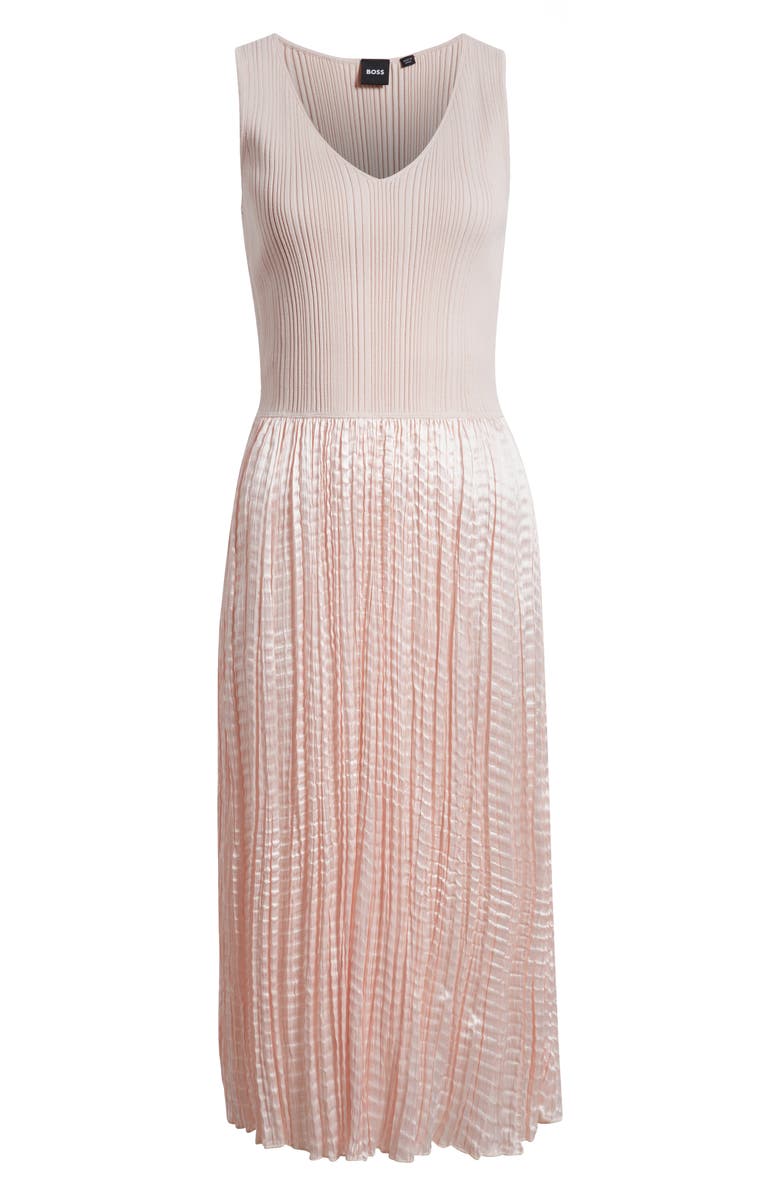 BOSS Fernani Mixed Media Dress, Alternate, color, Crystal Pink