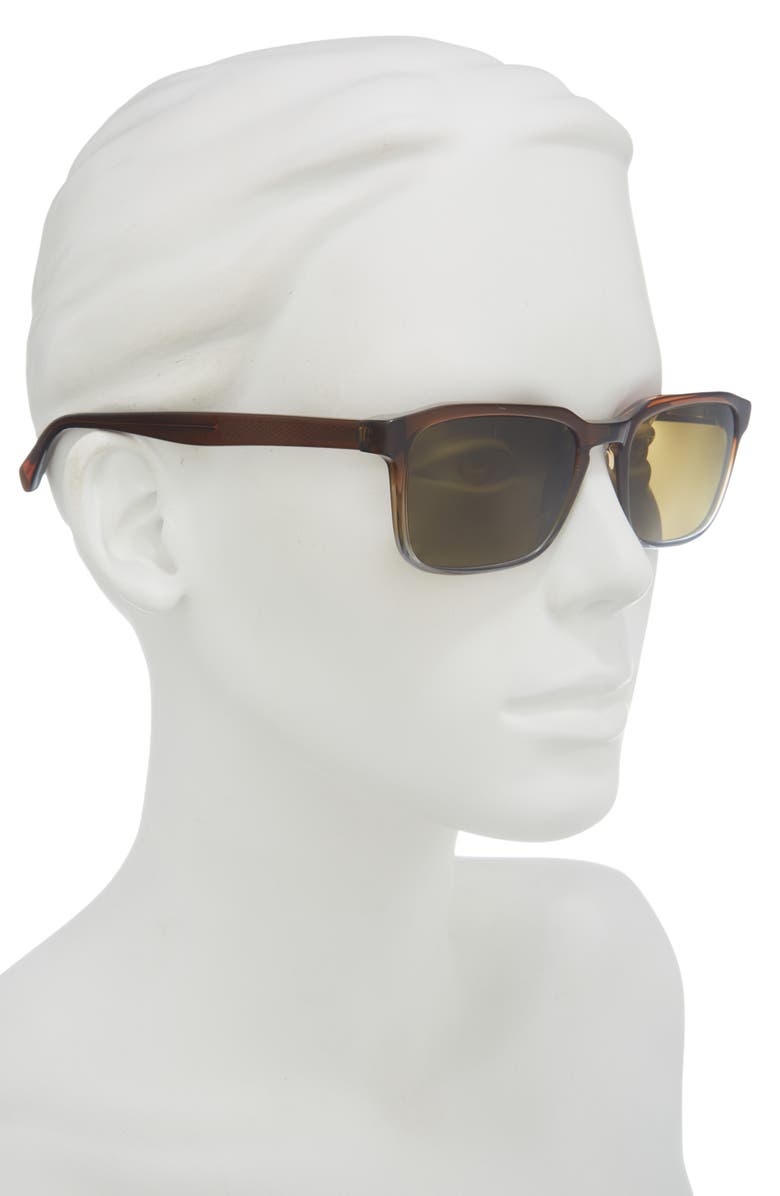 eyebobs Seymour Glass 52mm Polarized Rectangular Sunglasses, Alternate, color, Mahogany / Fog Grey / Brown
