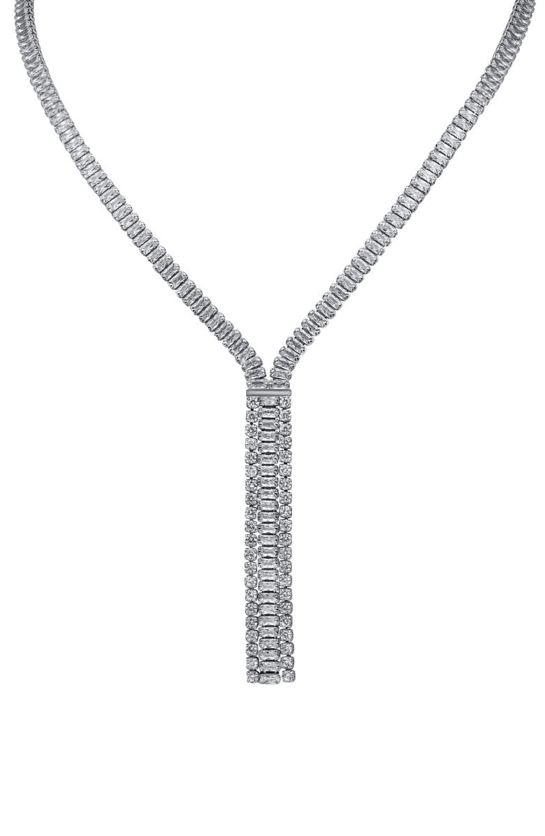 CZ by Kenneth Jay Lane Cubic Zirconia Y-Necklace, Main, color, 
