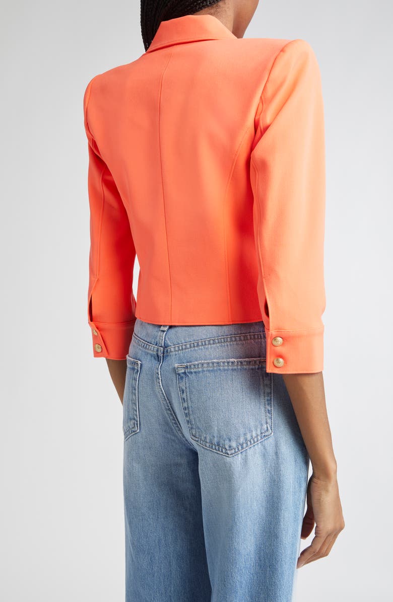 L'AGENCE Kumi Fitted Crop Jacket, Alternate, color, Electric Coral