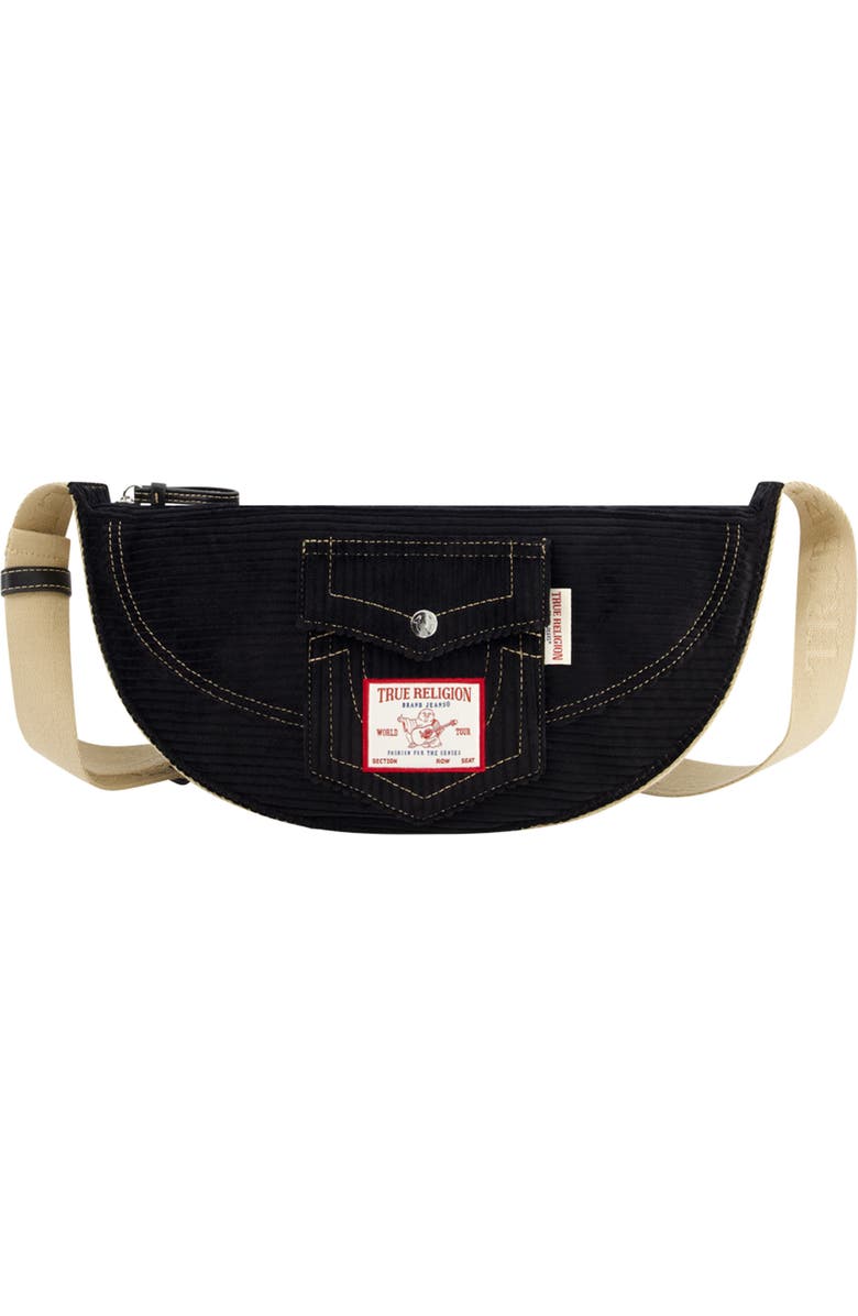 True Religion Corduroy Crossbody Bag, Main, color, Black