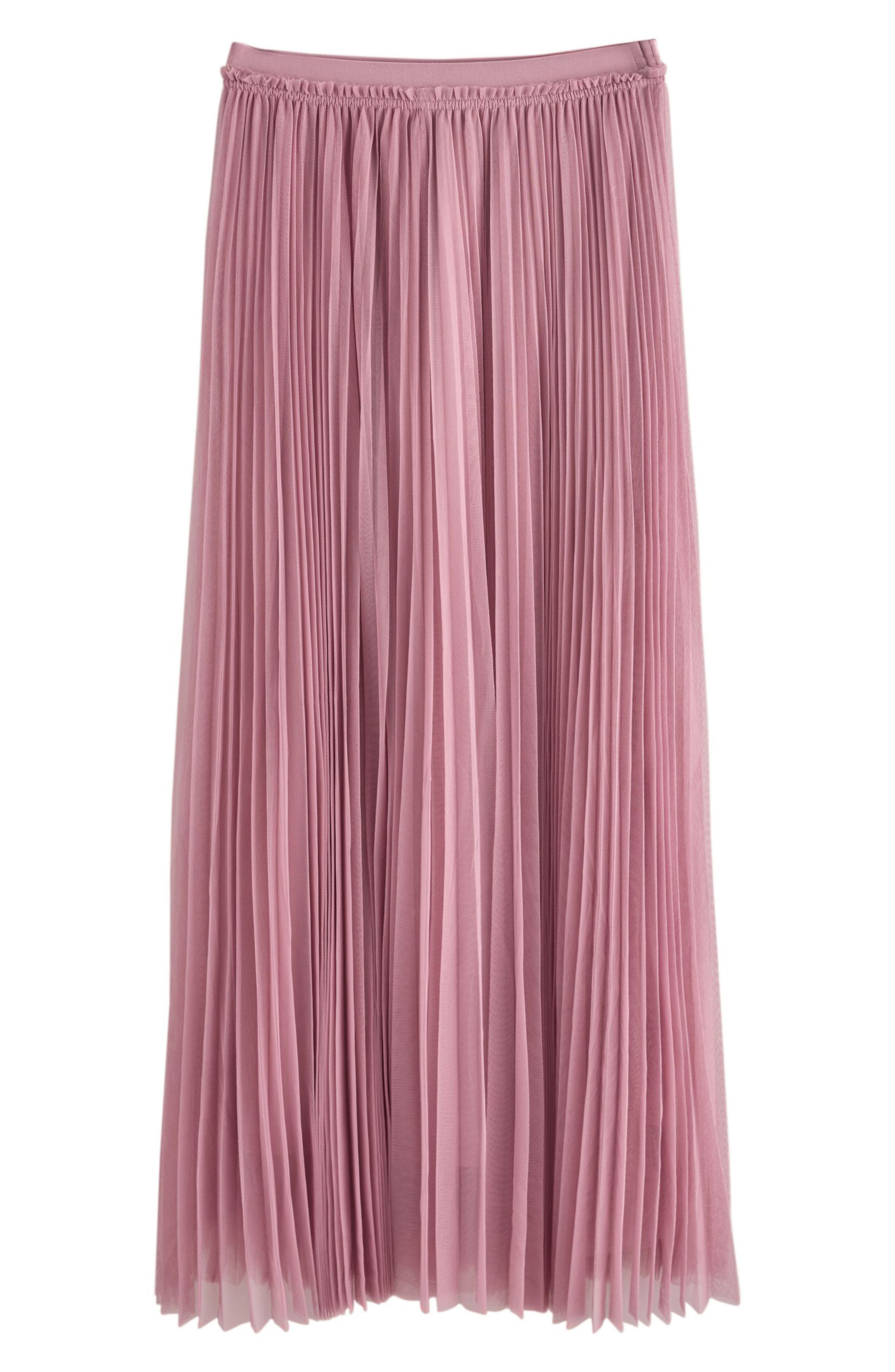 Pleated Mesh Skirt
