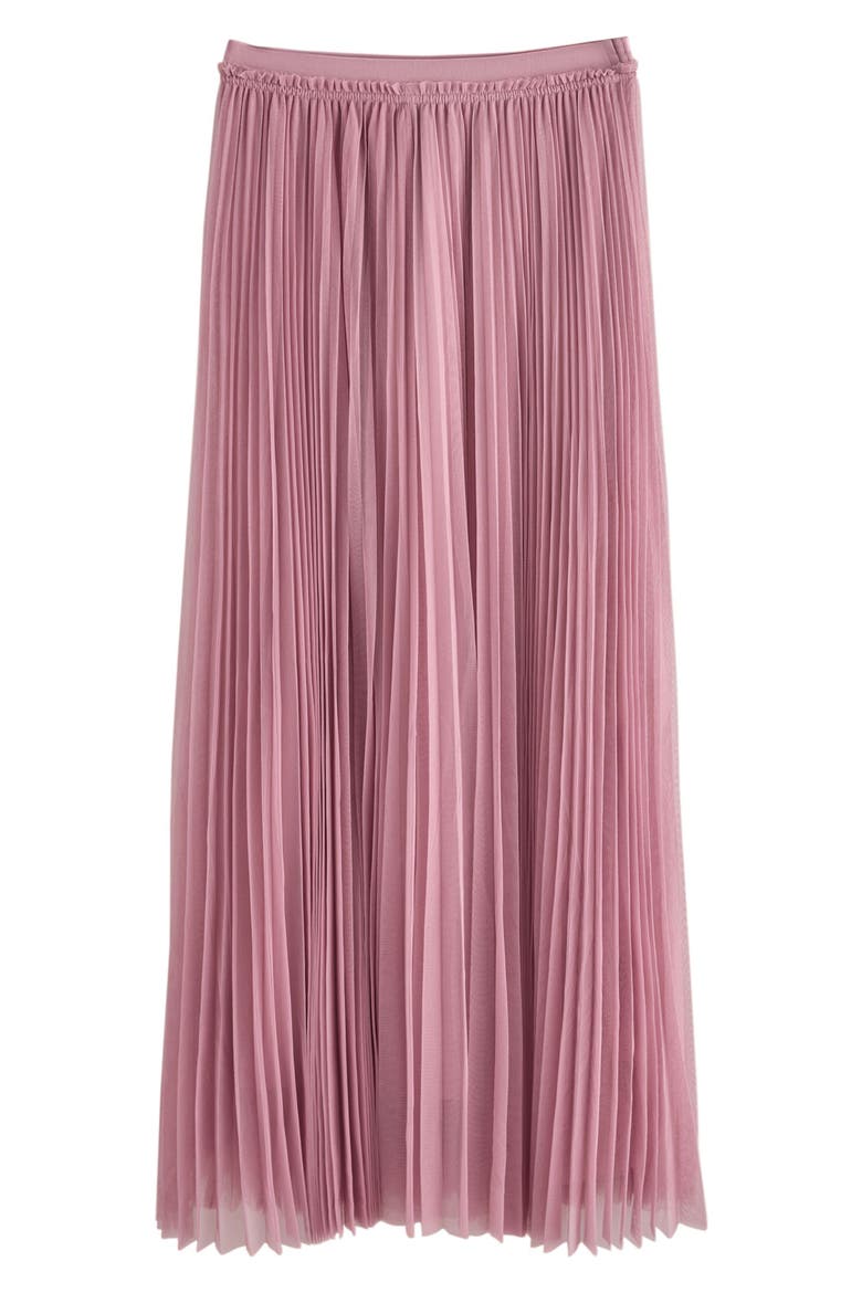 Pleated Mesh Skirt, Main, color, PINK