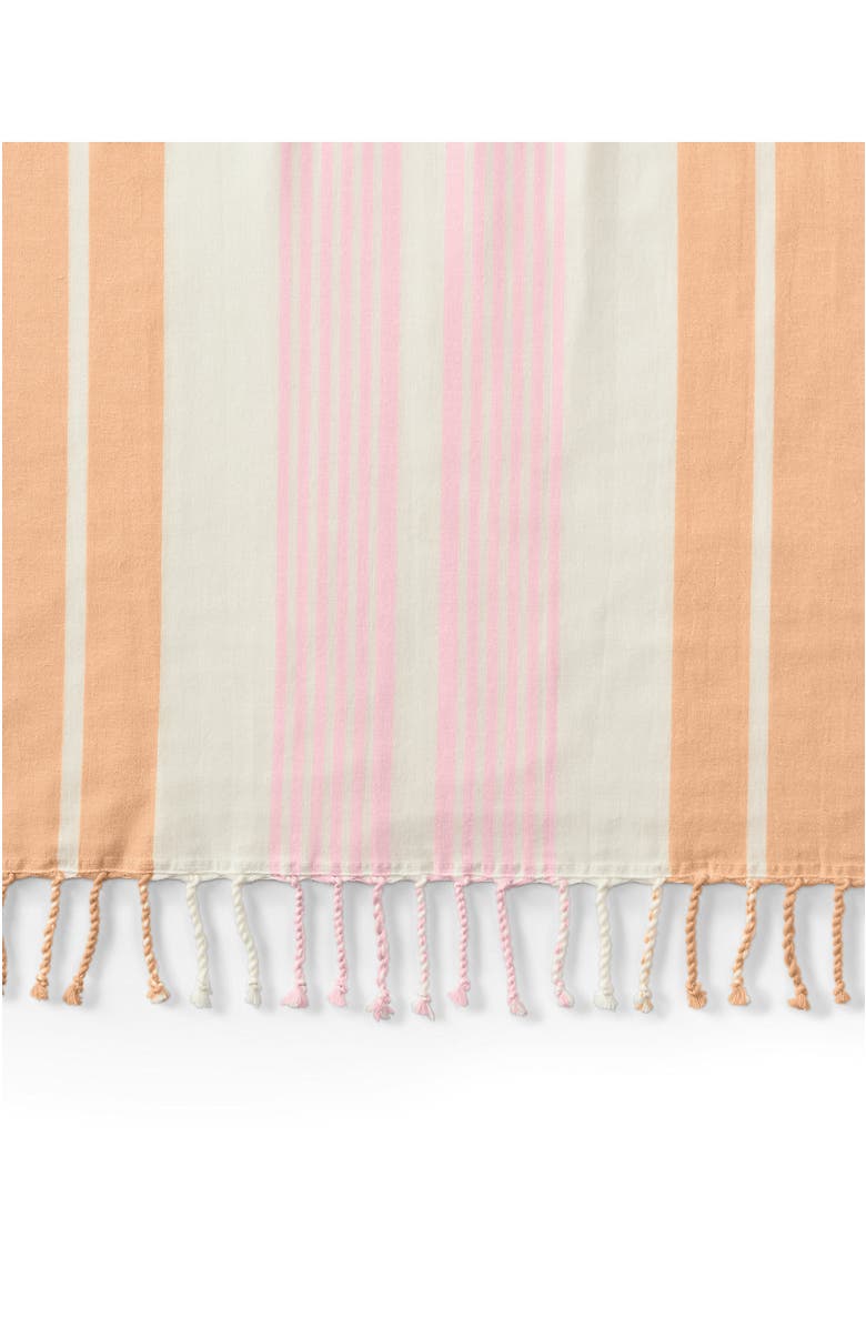 Lands' End Coast Clear Sand Resistant Turkish Cotton Beach Towel, Alternate, color, Sweet Mango Stripe