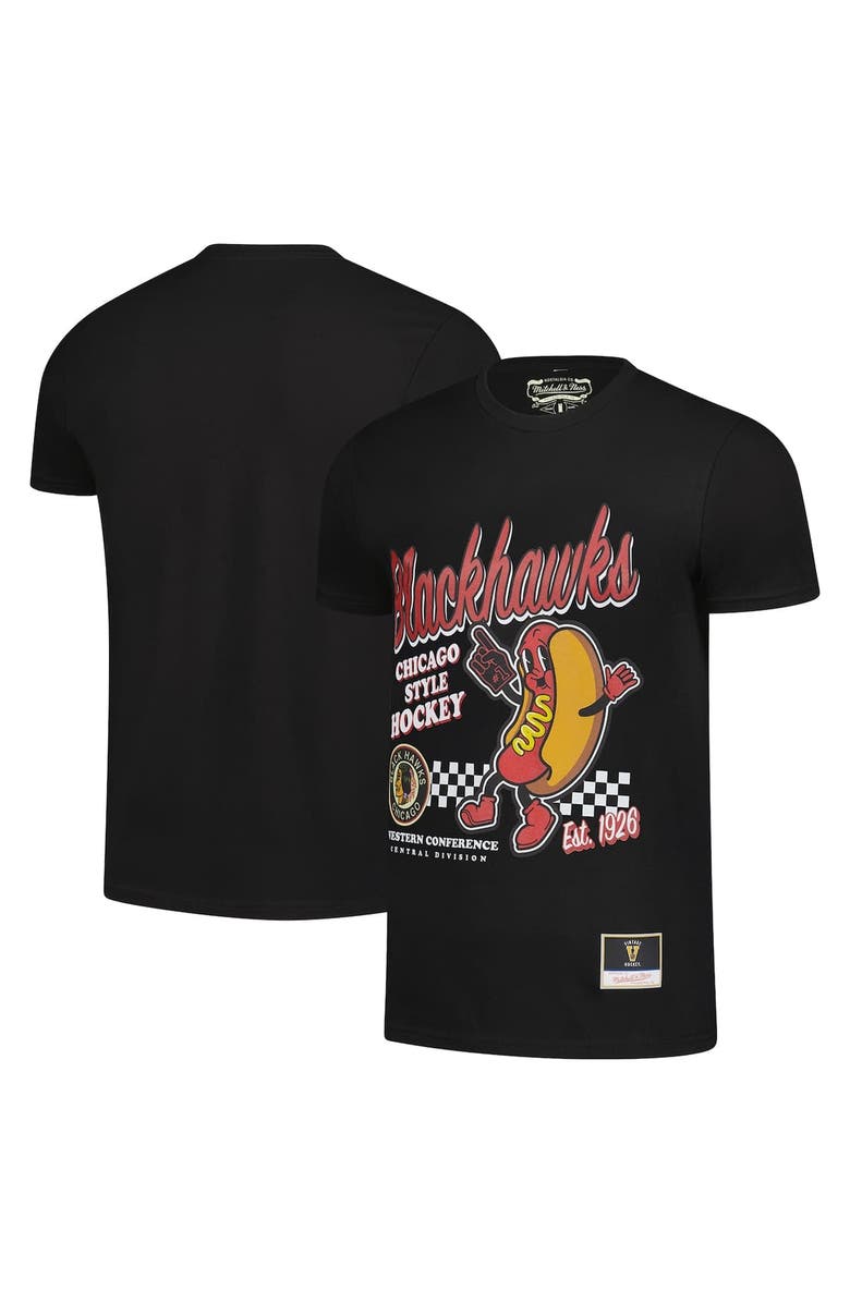 Mitchell & Ness Men's Mitchell & Ness Black Chicago Blackhawks Local Food T-Shirt, Main, color, 