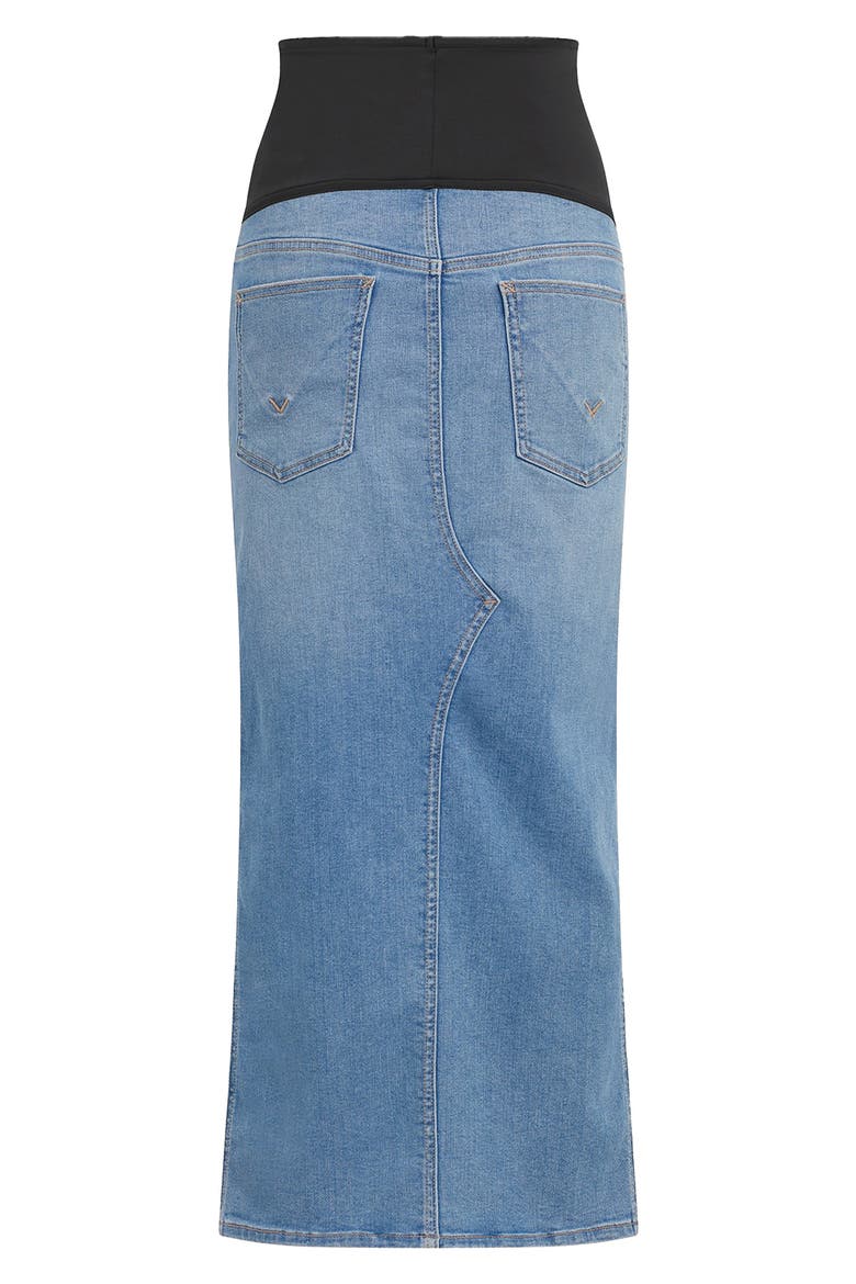 Reconstructed Stretch Cotton Denim Midi Skirt, Alternate, color, OFF SEASON
