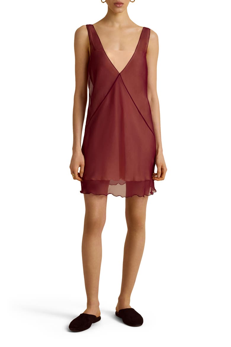 Sheer Layered Camisole Dress, Alternate, color, Rosso Levanto