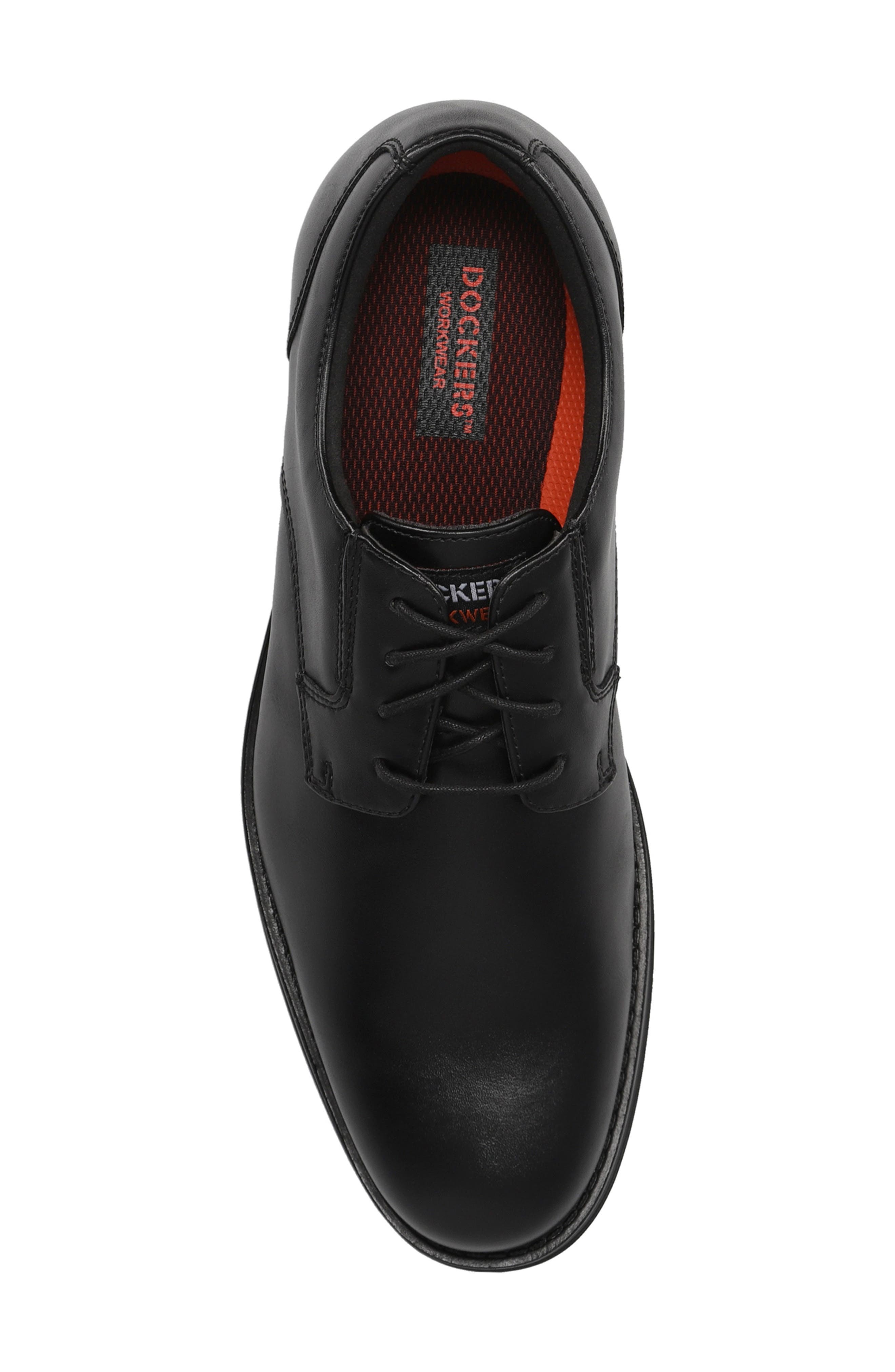 Bridgeport Faux Leather Plain Toe Derby, Alternate, color, BLACK