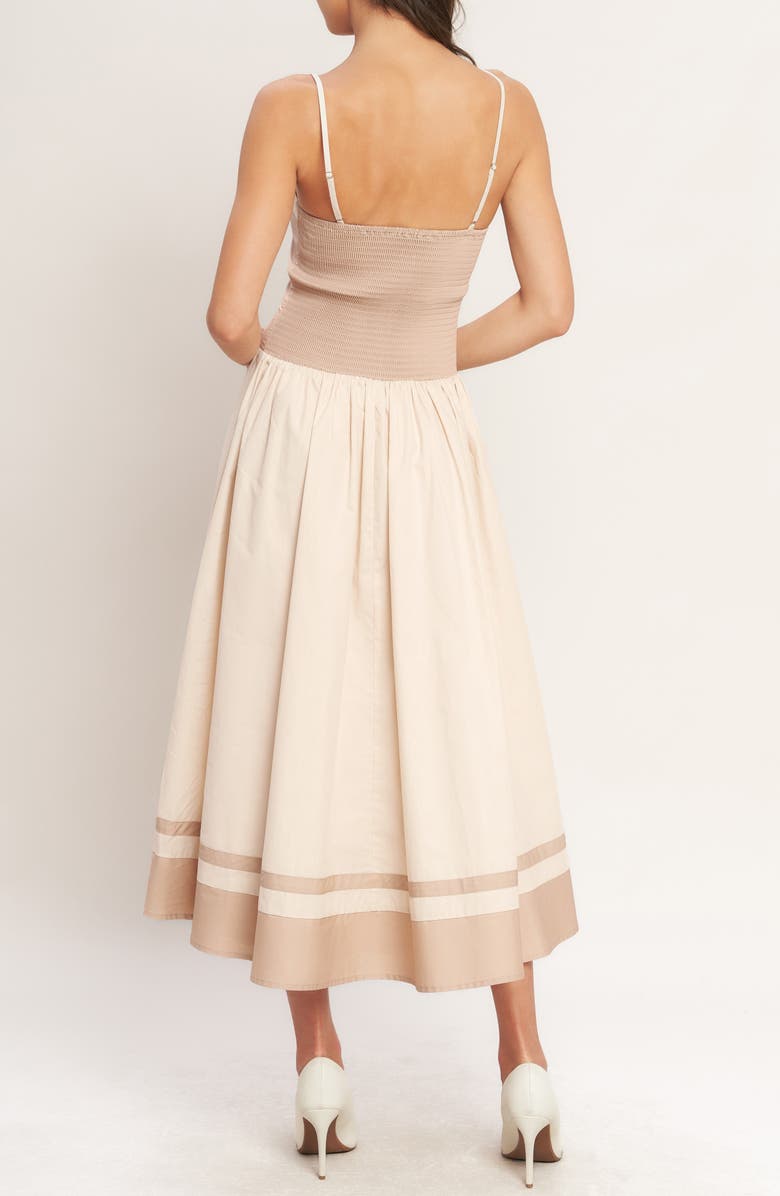 FLYING TOMATO Drop Waist Midi Dress, Alternate, color, Light Taupe