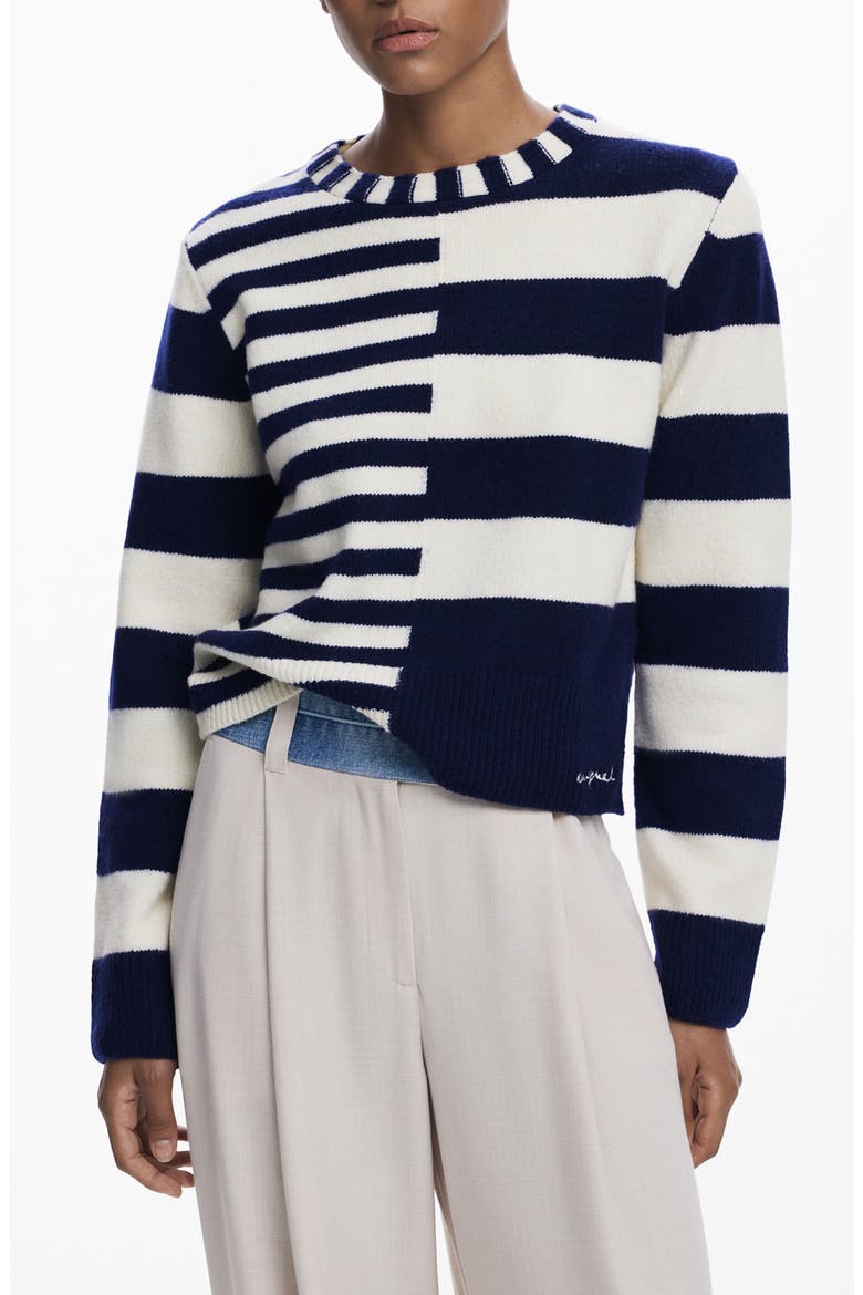 Mixed Stripe Sweater, Main, color, BLUE