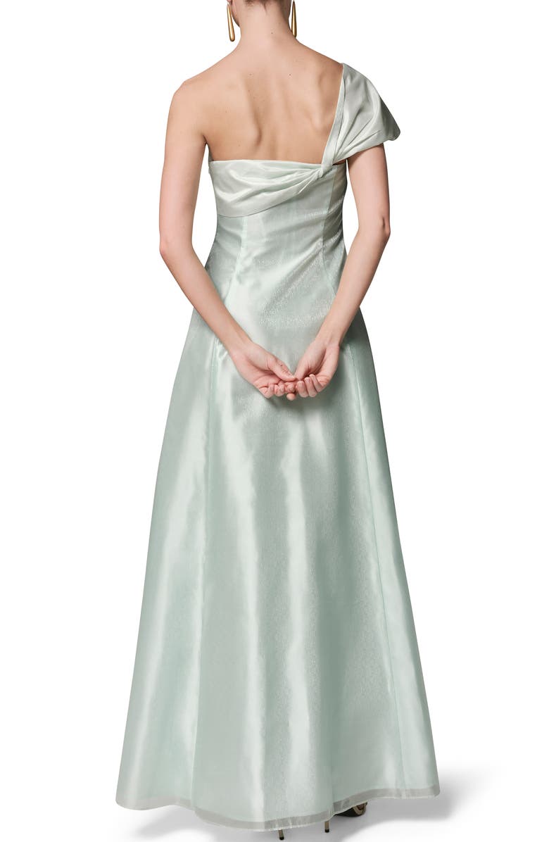 Donna Karan New York Asymmetric Satin Gown, Alternate, color, Skylight