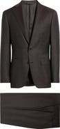 Canali Capri Trim Fit Dark Brown Mélange Super 130s Wool Suit
