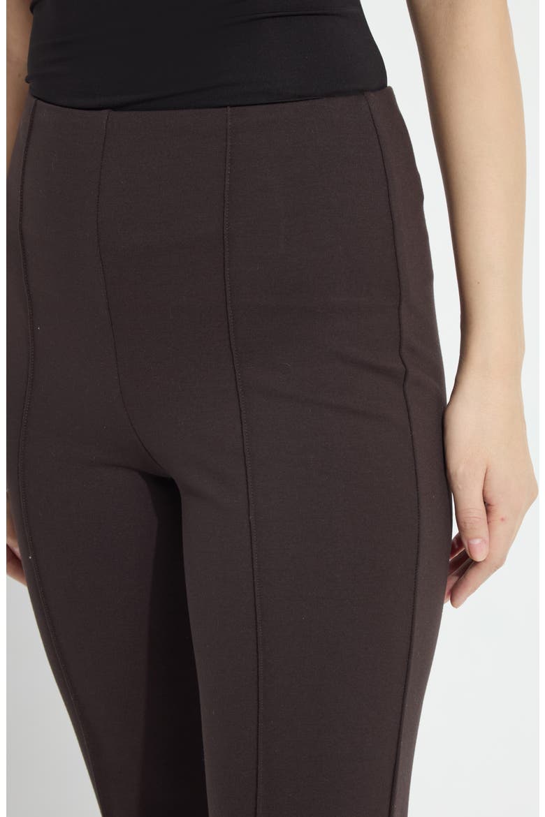 'Lyssentials Elysse Ankle Ponte Pants, Alternate, color, DOUBLE ESPRESSO