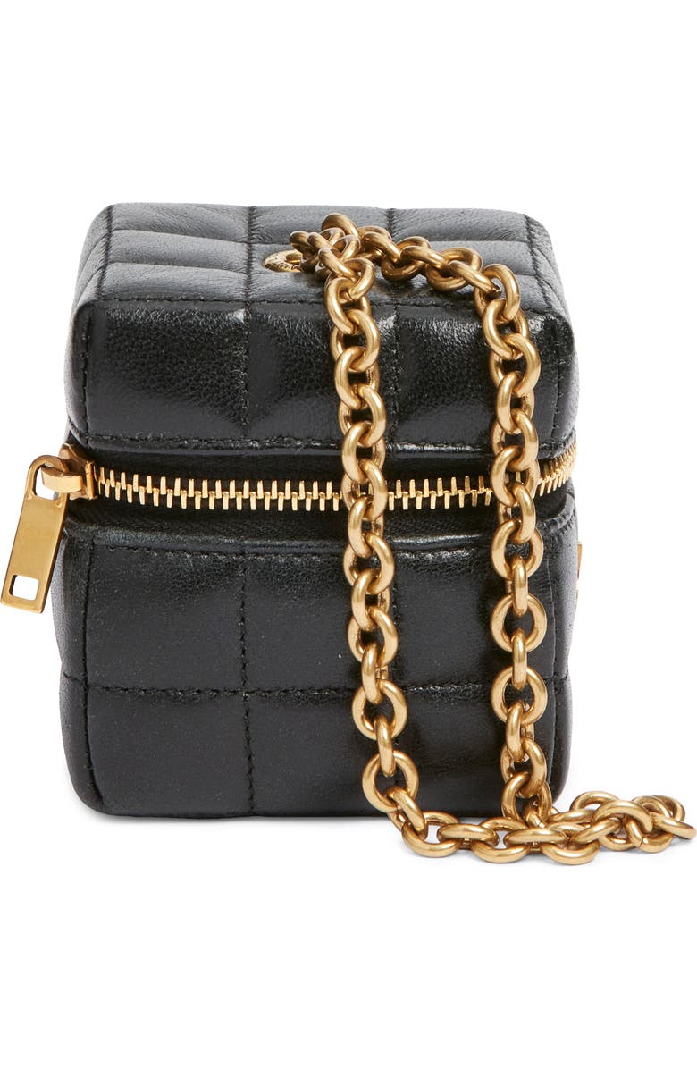 Saint Laurent Mini Cassandre Matelassé Carré Leather Wristlet, Alternate, color,