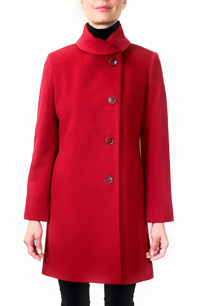 Sofia Cashmere Round Collar Wool Coat, Main, color, Red