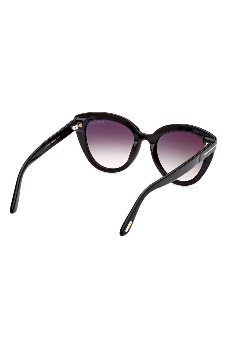 TOM FORD Tori 53mm Cat Eye Sunglasses, Alternate, color, Sblk/Smkg