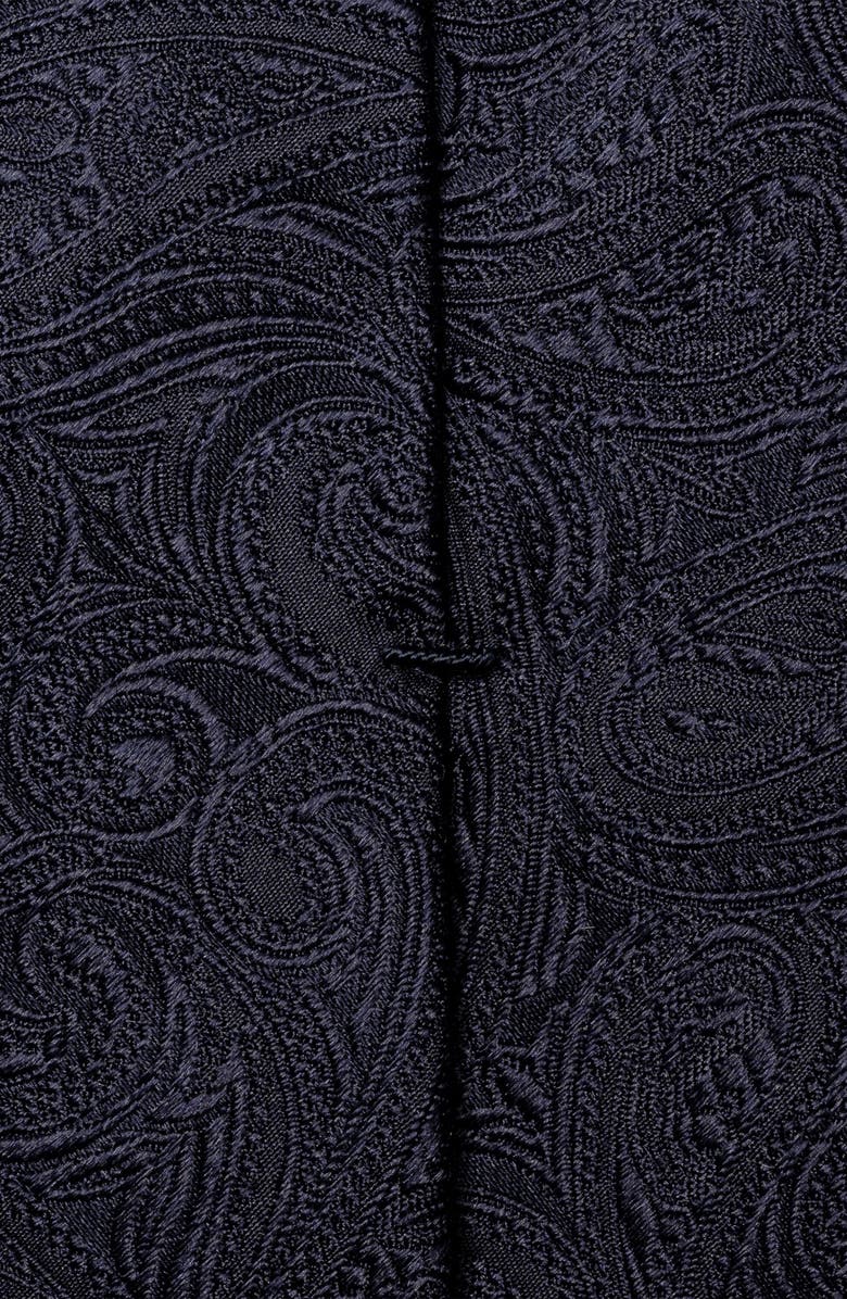 Eton Navy Paisley Silk Jacquard Tie, Alternate, color, Navy