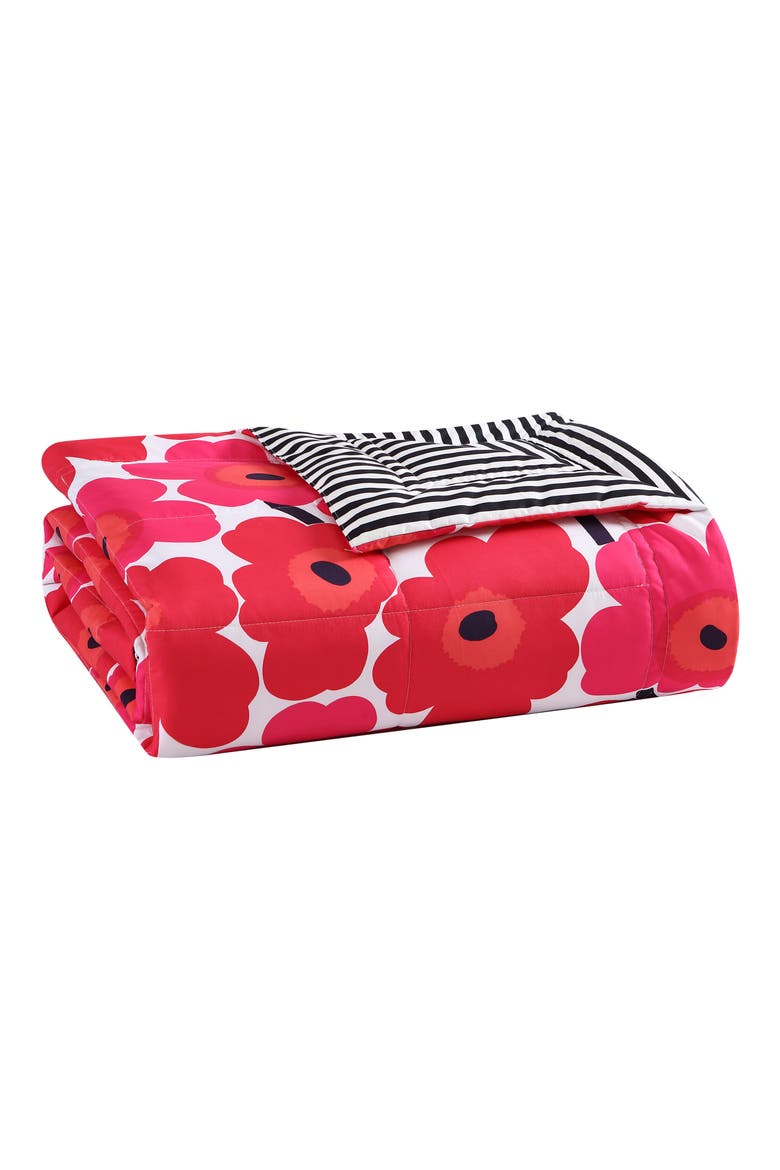 Pieni Unikko Reversible Throw Blanket, Alternate, color, RED