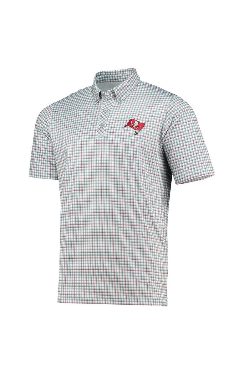 ANTIGUA Men's Antigua Gray/Red Tampa Bay Buccaneers Deliver Button-Down Polo, Alternate, color, White