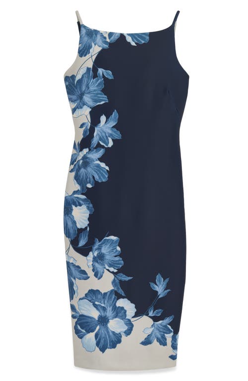 Donna Karan New York Floral Slipdress In Blue